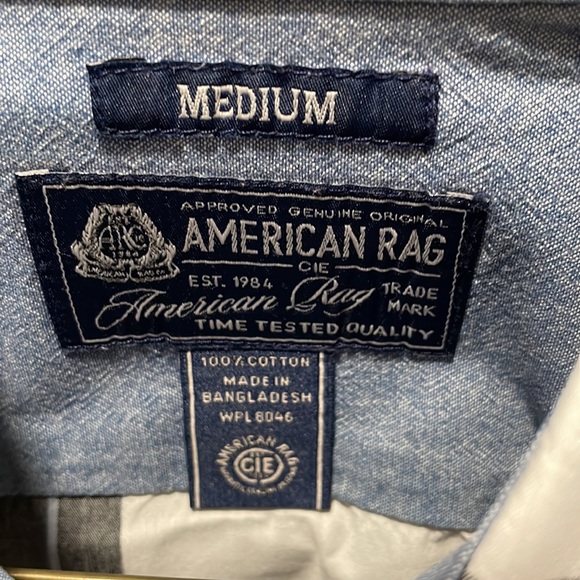 American Rag men’s medium plaid button up dress shirt 💼 - Picture 2 of 4